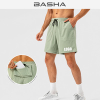 Shorts de course pour hommes avec logo personnalisé OEM, légers, à séchage rapide, extensibles, en nylon, pour la salle de sport, l'entraînement et les exercices, avec poches