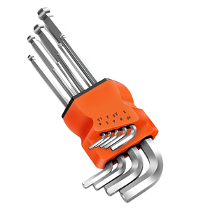 Juego de llaves Allen métricas ajustables Llave de bola hexagonal en forma de L de doble cabeza Llave de acero con acabado cromado OEM personalizable - Product Image 2