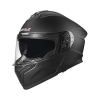 Casque modulable à visière relevable certifié 3C&DOT en noir mat - Nouvelle génération, double visière et compatible Bluetooth, garantie de 12 mois