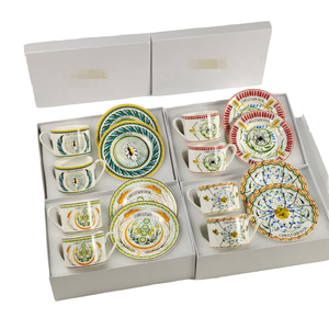 Ensemble de tasses en céramique luxueuses, quatre pièces, pour le thé noir, le café, le thé de l'après-midi, esthétique élevée, soucoupes incluses - Product Image 6