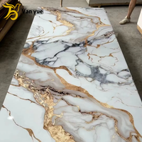 Panneau décoratif en PVC imperméable à l'humidité, texture de pierre 3D moderne, écologique, imitation marbre UV, pour la décoration intérieure de salle de bain et d'appartement