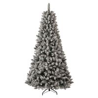 Arbre de Noël artificiel pré-éclairé en sapin de 4,7 pieds avec support, en plastique, à charnières, style américain, vente en gros OEM