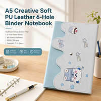 Papiers de rechange A5 pour carnet à 6 anneaux, pages imprimées personnalisées, couverture transparente, papeterie Kawaii