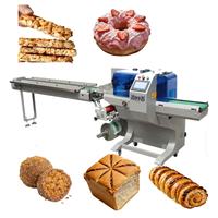 Machine d'emballage de desserts à prix d'usine, machine d'emballage flow pack pour gâteaux et pains, machine d'emballage coussin pour pains