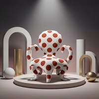 Fauteuil d'appoint au design moderne Octopus pour salon, chambre, appartement, salle à manger, fauteuil individuel rembourré avec dossier