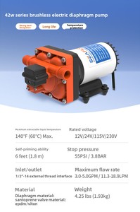 ปั๊มน้ำแบบไดอะแฟรมไร้แปรงถ่าน 12V24V อัจฉริยะ พร้อมระบบแปลงความถี่ ปั๊มน้ำแบบดูดน้ำเองได้ ขายส่ง ปั๊มน้ำแบบแปลงความถี่ A - Product Image 2