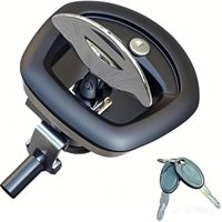 Verrou chromé queue de baleine pour remorques de camion Boîte à outils noire avec serrure à compression multipoint pour conteneur de bateau Poignée en T pour voitures RVs