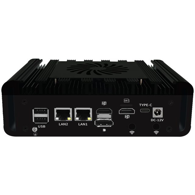BKHD ODM Silent Fan Industrial Mini PC 12th Gen N150 2* 1G Gigabit Lan RS232/RS485 Cybersecurity Vmware Sophos Network Device