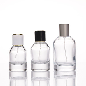 Vente en gros de flacons de parfum en verre transparent épais de grande capacité, 30 ml, 50 ml, 100 ml, cylindriques - Product Image 1