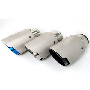 Embouts d'échappement de voiture en acier inoxydable chromé givré double couche de 89 mm, 101 mm, 114 mm pour embouts d'échappement de style <span class=keywords><strong>Akrapovic</strong></span> - Product Image 1