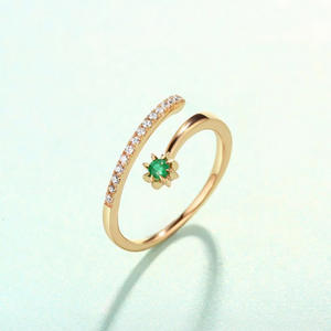 Boucles d'oreilles F280 en forme de fleur avec zircon, sertissage griffe, en alliage de zinc, bijoux unisexe, cadeau, taille brillant rond, autres boucles d'oreilles tendance - Product Image 3