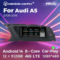 MEKEDE MNX Android 14 1920*720 resolusi Radio mobil navigasi GPS layar sentuh untuk Audi A5 2008-2016 Car-play Auto