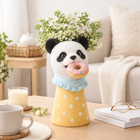 Vase et porte-fleurs en résine peint à la main sur le thème des animaux, panda, pour la décoration de la maison, vente en gros