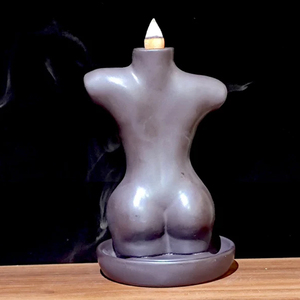 Vente en gros de cône en céramique déesse <span class=keywords><strong>moderne</strong></span> porte-<span class=keywords><strong>encens</strong></span> <span class=keywords><strong>fontaine</strong></span> buste de femme brûleur d'<span class=keywords><strong>encens</strong></span> à refoulement cascade - Product Image 3