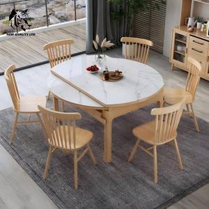 โรงงานเฟอร์นิเจอร์ ราคาถูก ปรับแต่งได้ มีสินค้าจำนวนมาก ดรอปชิปปิ้ง เฟอร์นิเจอร์ห้องรับประทานอาหารแฟชั่นใหม่ โต๊ะรับประทานอาหารไม้หินอ่อน - Product Image 2