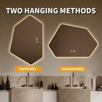 Miroir de salle de bain intelligent anti-buée personnalisé avec rétroéclairage, miroir mural de salle de bain sans cadre, miroir LED