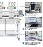 Nouvelle machine à broder informatisée à double tête Disen, zone de broderie 600x600mm, coupe-fil automatique, Wi-Fi, usage domestique, moteur 1200 tr/min
