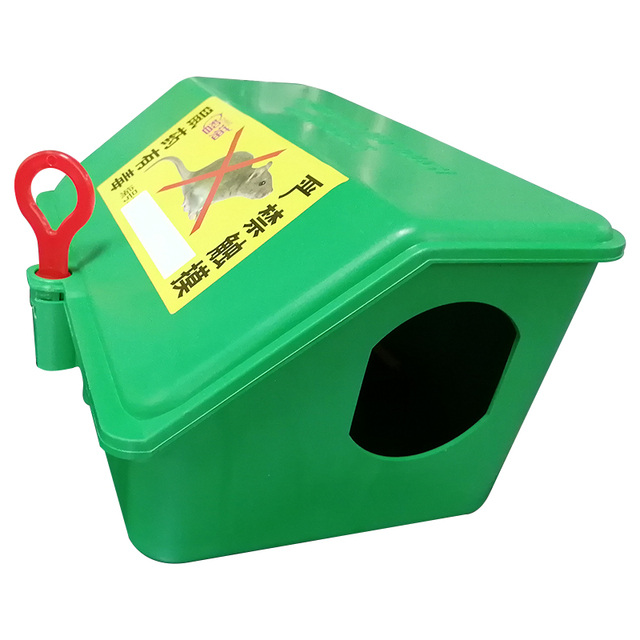 Wholesale Solid Green Mouse Trap Box with Single Lock Rodent Catcher Bait Station Cage for Home and Commercial Use