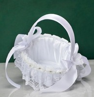 Panier à fleurs de mariage en dentelle blanche, personnalisé, de luxe, en soie, pour mariée, portable, petit coffret cadeau, carton pour photographie en extérieur