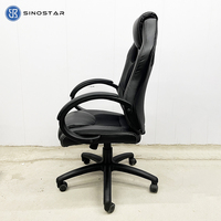 Chaise de bureau ergonomique moderne pour e-sport, pivotante, convertible, extensible, en cuir PU, base en nylon, avec vérin à gaz, pour gaming compétitif
