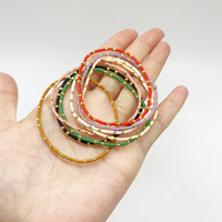 Bracelet extensible en perles bohèmes plaqué or multicolore fait à la main pour femmes et filles, cadeau