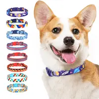 Дешевая цена, индивидуальный логотип, регулируемое мягкое ожерелье для домашних животных, Красочный полиэстер, роскошный ошейник для собак