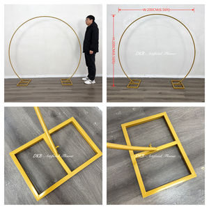 Vente directe usine – Arche florale en métal doré, support <span class=keywords><strong>de</strong></span> toile <span class=keywords><strong>de</strong></span> <span class=keywords><strong>fond</strong></span> rond <span class=keywords><strong>de</strong></span> 2 m pour ballons, décoration élégante pour événements et mariages, cadre <span class=keywords><strong>de</strong></span> support floral - Product Image 3