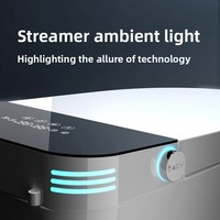 WC intelligent de luxe avec bidet intégré, lumière d'ambiance, siège chauffant, eau chaude instantanée, auto-nettoyant, à poser au sol, télécommande pour la maison
