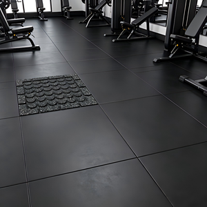Tapete de Gimnasio Impermeable con Diseño de Puntos Azules, Tapete de Ejercicio de Goma Fácil de Limpiar para Gimnasios Comerciales y Residenciales - Product Image 1