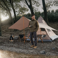 Tente pyramidale en gros 240x210cm, Oxford 210D imperméable 1500mm, Montage instantané en aluminium, Glamping 3-4 personnes OEM/ODM