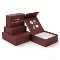 Caja de cartón reciclable de tamaño personalizado, caja magnética rígida de embalaje, caja de regalo magnética plegable de lujo con tapa magnética