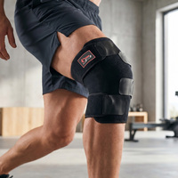 Genouillère en néoprène à rotule ouverte avec sangles de compression réglables pour la protection des genoux blessés