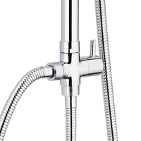 Colonne de douche murale moderne en acier inoxydable SS201 avec kit de douche pluie et douchette à main ABS 5 modes