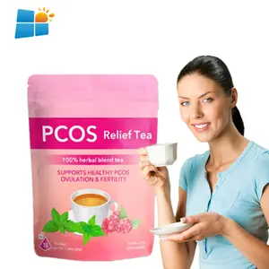 Chá de ervas para PCOS, chá de venda quente OEM/ODM/OBM, suporte para fertilidade, equilíbrio hormonal e saúde, chá para o ciclo menstrual saudável para mulheres