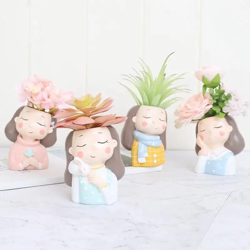 cute girl flower pots ceramic manufacturer