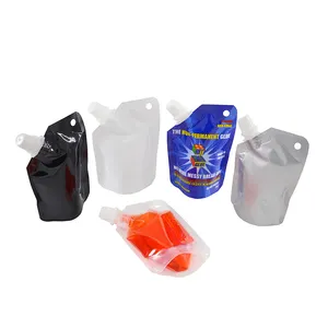 20 Pcs 50 ml Black Mylar Spout Pouch Liquid Sauce Shampoo Energy Drinks Coffee Beer Juice Beverage Water Bag Clear Plastic
