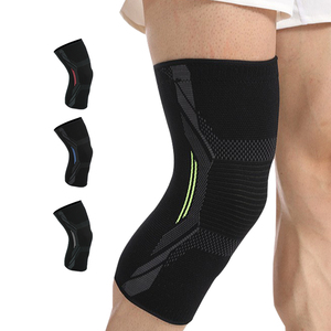 Genouillère tricotée 3D élastique respirante, anti-transpiration, avec bande en silicone antidérapante pour la protection sportive et le fitness - Product Image 1