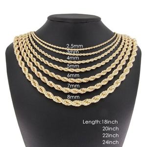 Cadena de Acero Inoxidable Plateada y de Oro Sólido de 18k, Moderna, Duradera y Resistente a la Decoloración, para Hombres y Niños - Product Image 2