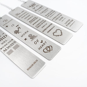 Marque-page promotionnel en acier inoxydable gaufré, moderne, multifonctionnel, personnalisable avec logo gravé, de haute qualité pour entreprises - Product Image 1