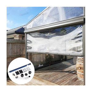 Rideaux motorisés électriques imperméables pour l'extérieur, rideaux transparents noirs pour patio, café, tubulaires, manuels, moteur, application Wifi contrôlée, simples - Product Image 1