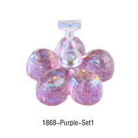 Support magnétique pour faux-ongles, accessoire pour manucure, look en cristal, design fleurs, diamants, en acrylique, 10 pièces