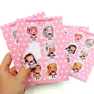 100 Sheets Moq Ba Chiều Bền Không Thấm Nước Biểu Tượng Tùy Chỉnh Tự Dính Trắng Vinyl Sticker Cho Máy Tính Nụ Hôn Cắt Sticker Tấm - Product Image 4