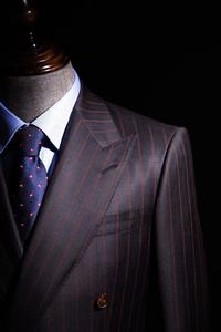 Элитный мужской костюм-двойка из мериносовой шерсти темно-красного цвета в полоску, на заказ, повседневный деловой, двубортный, с острыми лацканами - Product Image 4