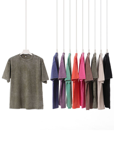 T-Shirt da Uomo Joychuang Stile Retrò Lavata e Invecchiata, 260g Pesante, Nuovo Modello con Collo Tondo, Manica Corta, Vestibilità Ampia, Asciugatura Rapida - Product Image 3