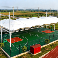 Structure de toit moderne en double treillis avec membrane PVDF, imperméable, ignifuge et résistante au vent, pour tentes, garages, abris et stades sportifs