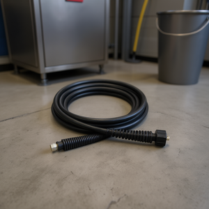 Ttake Delivery Hose Kit For Cleaning Machines 10 Ft Black Rubber <b>Flexible</b> Hose With Connector And Locking Nut - Product Image 3
