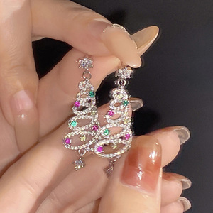 Boucles d'oreilles en spirale en forme d'arbre pour femmes, design pendentif étoile, accessoires d'oreille pour usage quotidien - Product Image 5
