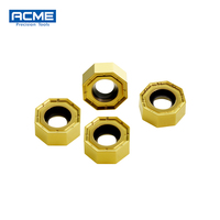 Plaquettes de fraisage en carbure de tungstène revêtues PVD ONMU050505, dureté HRA92, outils de coupe pour tour CNC