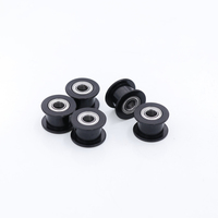 Polea Tensora GT2 20T de Aluminio Negro con Orificio de 5 mm con Rodamiento Sin Dientes para Correa Dentada de 6 mm y 10 mm de Ancho