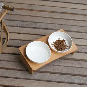 Factory Hot Style Wholesale Ceramic Melamine Cat Bowl High Diagonal Mouth Foot Bowl Protect Cervical SpinePet Cat Product